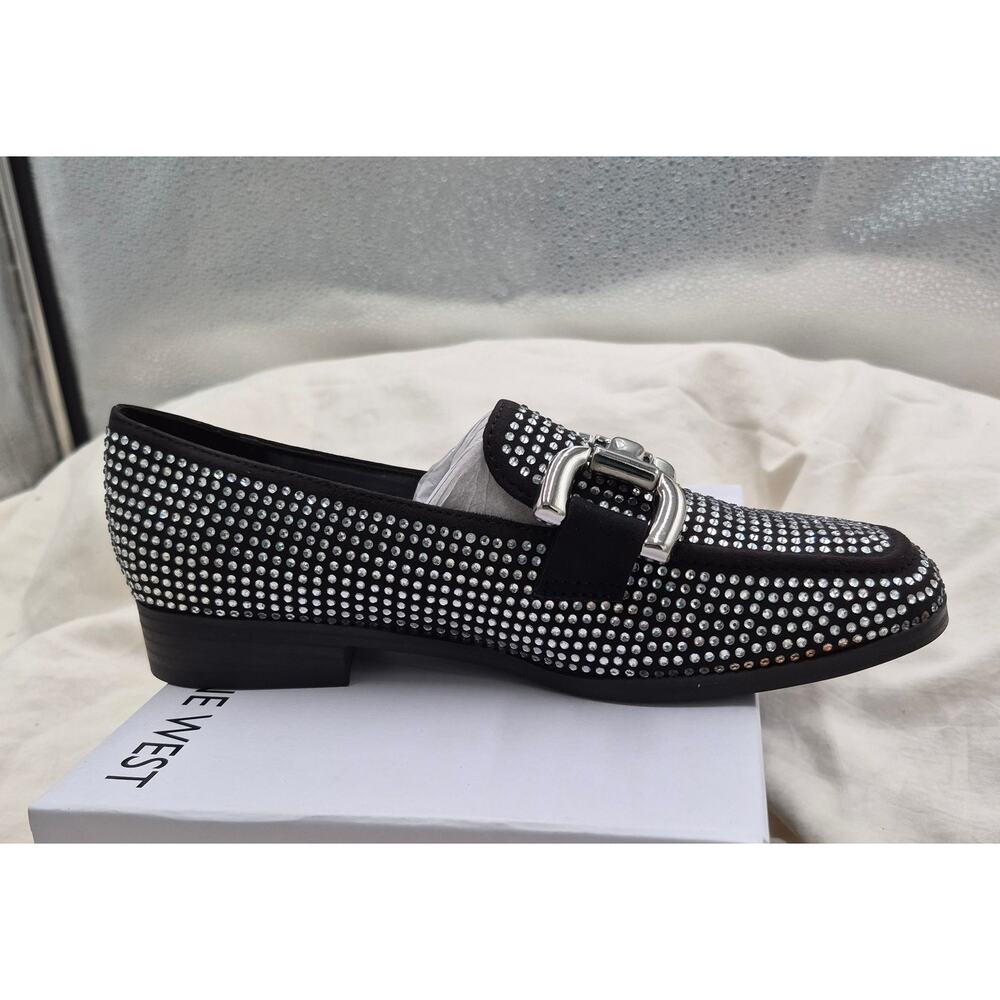 NEW Nine West Lilma Loafers Crystal embellishments and horsebit Black size 7 - Picture 4 of 7